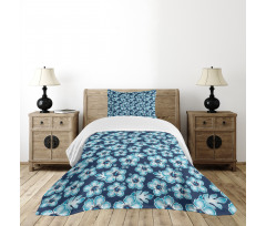 Hibiscus Hawaiian Flowers Bedspread Set