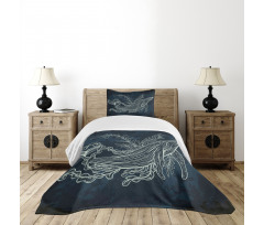 Doodle Coral Reef Seaweed Bedspread Set