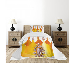 Cartoon Princess Crown Bedspread Set