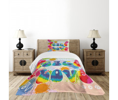 Peace and Love Funky Bedspread Set
