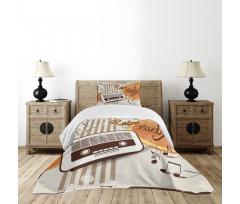 Party Art with Old Radio Bedspread Set