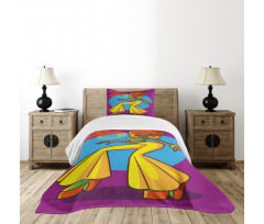 Afro Disco Lady Bedspread Set