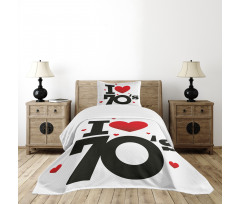 Seventies Hearts Bedspread Set