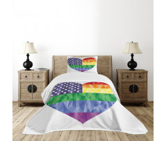 Heart Gay Flag Rainbow Art Bedspread Set