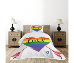 Heart Arrows Love Doodle Bedspread Set