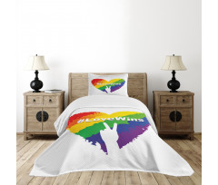 LGBT Colored Heart Bedspread Set
