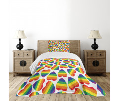 Colorful Heart Bedspread Set