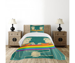 Gay Couple with Scarf Bedspread Set