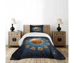 Old Signs on Stardust Bedspread Set