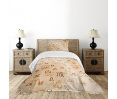 Zodiac Signs Grunge Bedspread Set