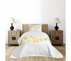 Yellow Shade Modern Stars Bedspread Set