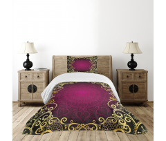 Purple Frame Curls Bedspread Set