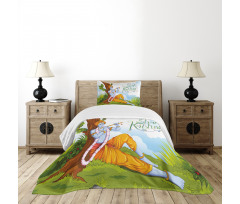 Playing Flute Forest Bedspread Set