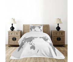 Sketchy Continents Bedspread Set