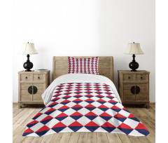 Red Half Triangles Bedspread Set