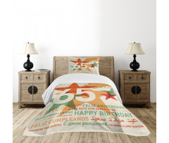 Birthday Languages Bedspread Set