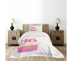 Cupcake Candle Girls Bedspread Set