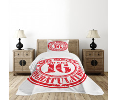 Rubber Stamp Greeting Bedspread Set