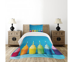 Cupcakes Party Food Bedspread Set