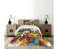 Daisies Dots Best Wish Bedspread Set