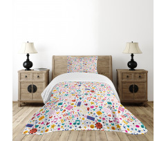 Hearts Musical Notes Bedspread Set