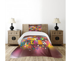 Birthday Message Fun Bedspread Set