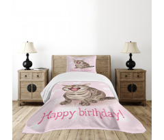 Funny Kitten Greeting Song Bedspread Set