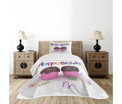 Chocolate Cupcakes Bedspread Set