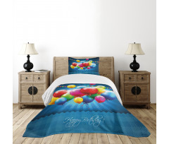 Vibrant Colored Balloons Bedspread Set