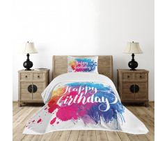 Birthday Message Colorful Bedspread Set