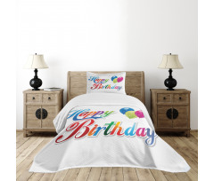 Modern Writing Balloon Bedspread Set