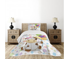 Baby Cow and Balloons Bedspread Set