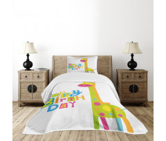 Birthday Baby Giraffe Bedspread Set