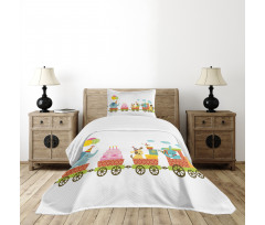 Birthday Cake Animal Bedspread Set