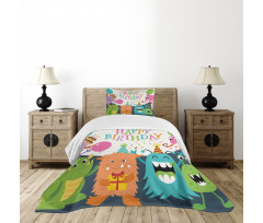 Monster Birthday Bedspread Set