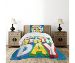 Birthday Lettering Bedspread Set