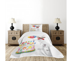 Dance Party Dog Cake Bedspread Set