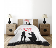 Proposal Hearts Bedspread Set