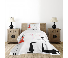 Couple with Hearts Bedspread Set