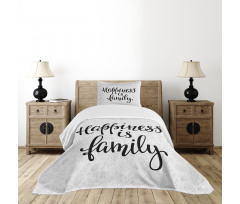 Happiness Phrase Bedspread Set