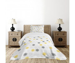 Sun Flowers Dots Bedspread Set