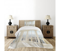 White Flat Modern Bedspread Set