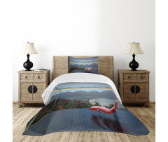 Tropical Island Flowers Bedspread Set