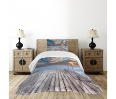 Sea View Terrace Sunset Bedspread Set