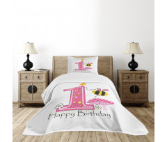 Bees Party Cake Candle Bedspread Set