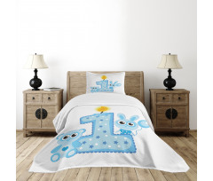 Boys Party Cake Candle Bedspread Set