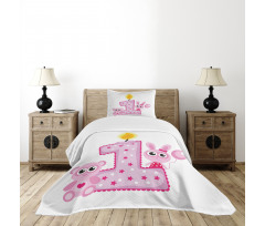 Girls Birthday Bunnies Bedspread Set
