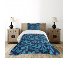 Hand Drawn Butterflies Bedspread Set