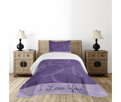 Indigo Purple Hearts Bedspread Set