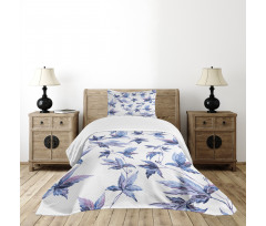 Watercolored Tree Leaves Bedspread Set